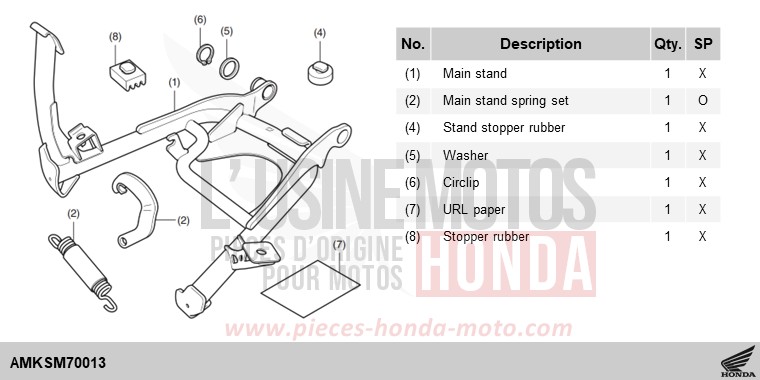 KIT,MAIN STAND de Africa Twin DCT MAT BALLISTIC BLACK METALLIC (NHA86) 2024